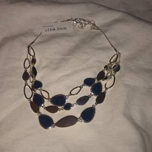 Nine West necklace with navy blue accents
